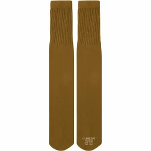 Coyote Brown - Military GI Style Tube Socks Pair - USA Made