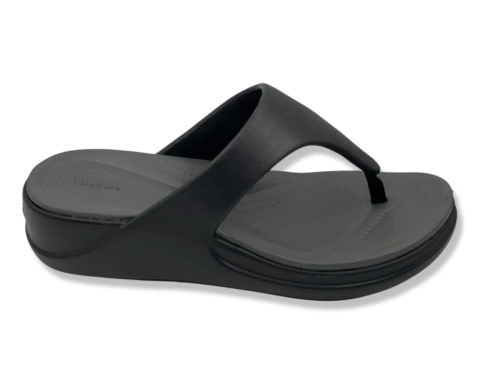 Crocs Boca Wedge Flip in Black for Women's