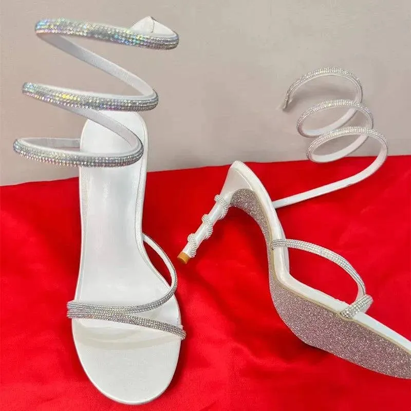 Crystal Snake Stiletto Sandals