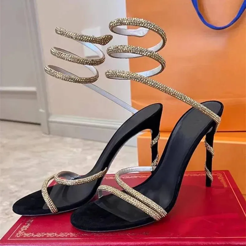 Crystal Snake Stiletto Sandals