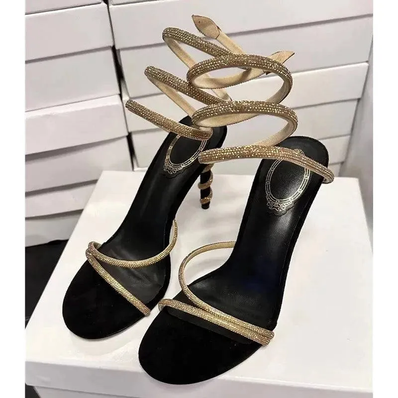 Crystal Snake Stiletto Sandals