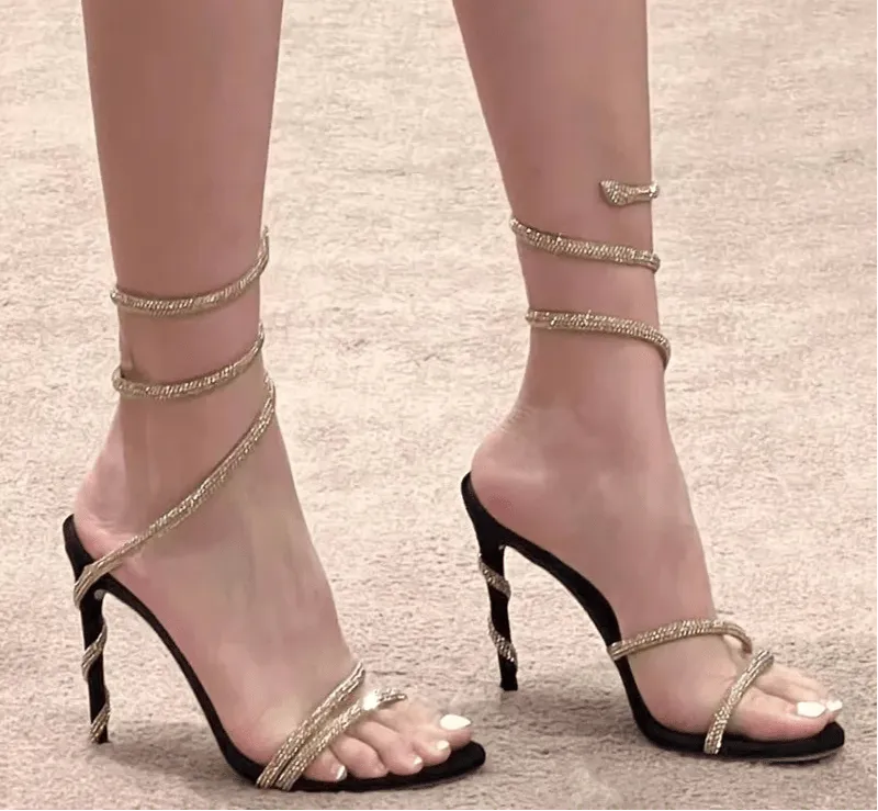 Crystal Snake Stiletto Sandals
