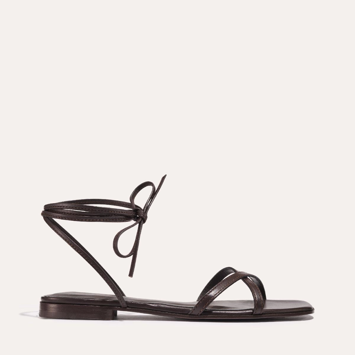 The Wrap Sandal - Espresso Nappa Machine made