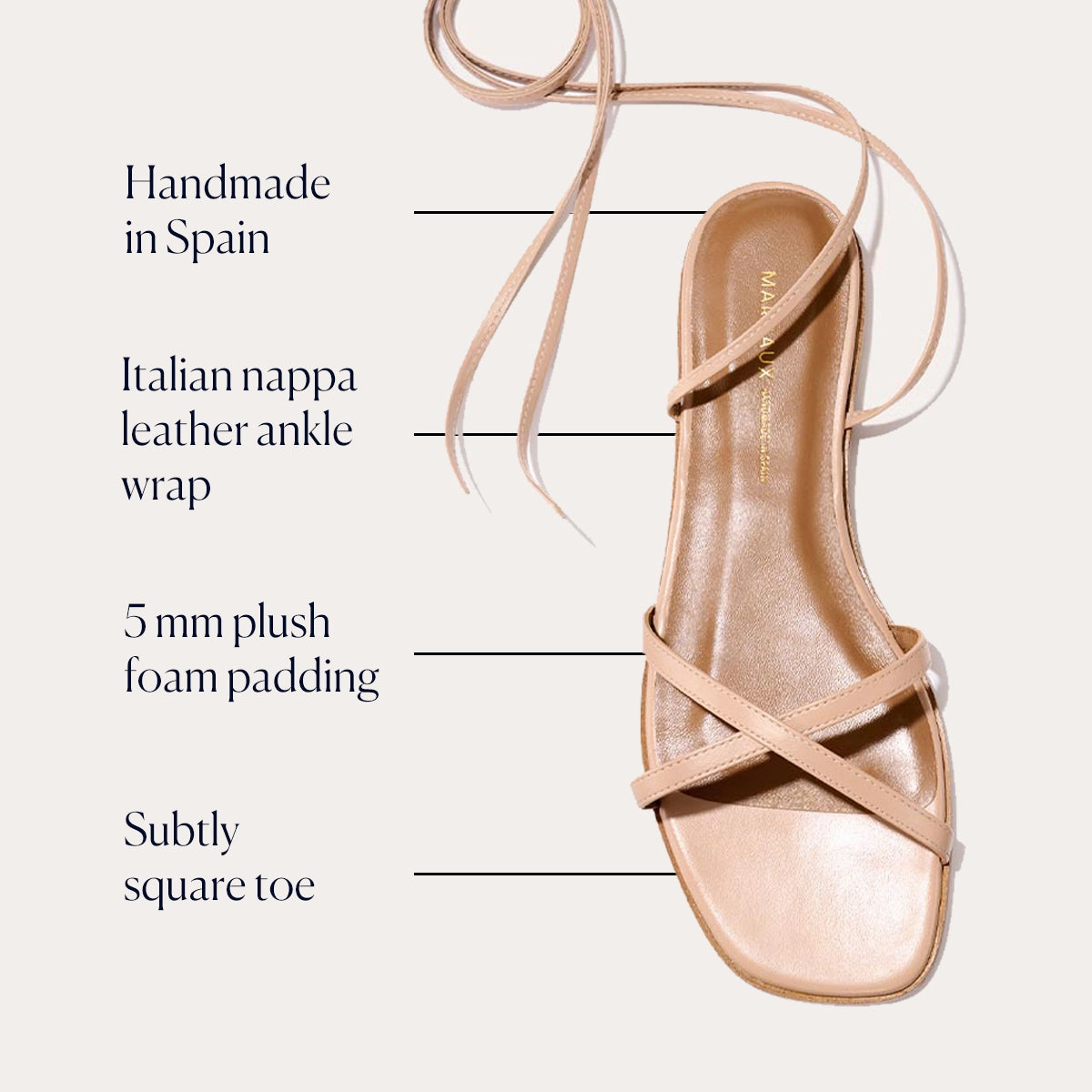 Ergonomic Build Stylish Beach Footwear The Wrap Sandal - Rose Nappa