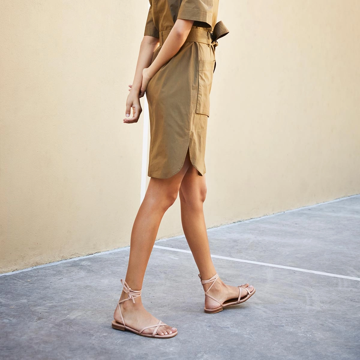 Everyday Use The Wrap Sandal - Rose Nappa