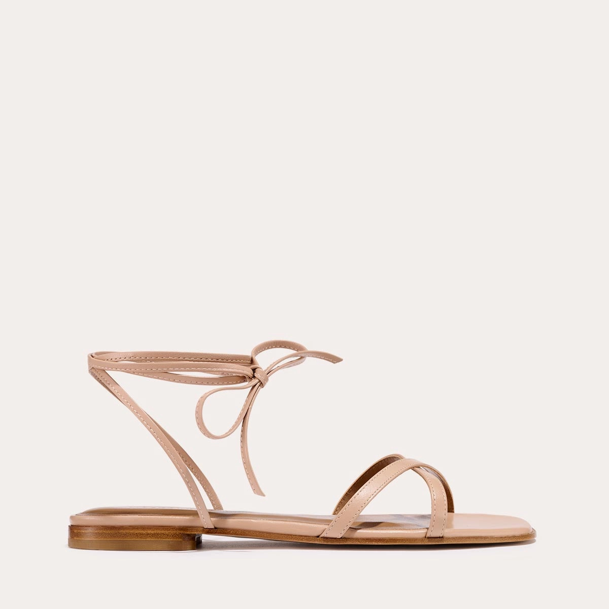 Simple Feel Park Date The Wrap Sandal - Rose Nappa