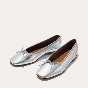 Daily Glide The Fonteyn - Silver Crinkle Nappa Shock Absorbing Mule Mode The Fonteyn - Silver Crinkle Nappa