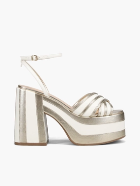Dania Cream White Platino ecobudapeste Soft Performance Heel Ease Heel Strap Dania Cream White Platino ecobudapeste
