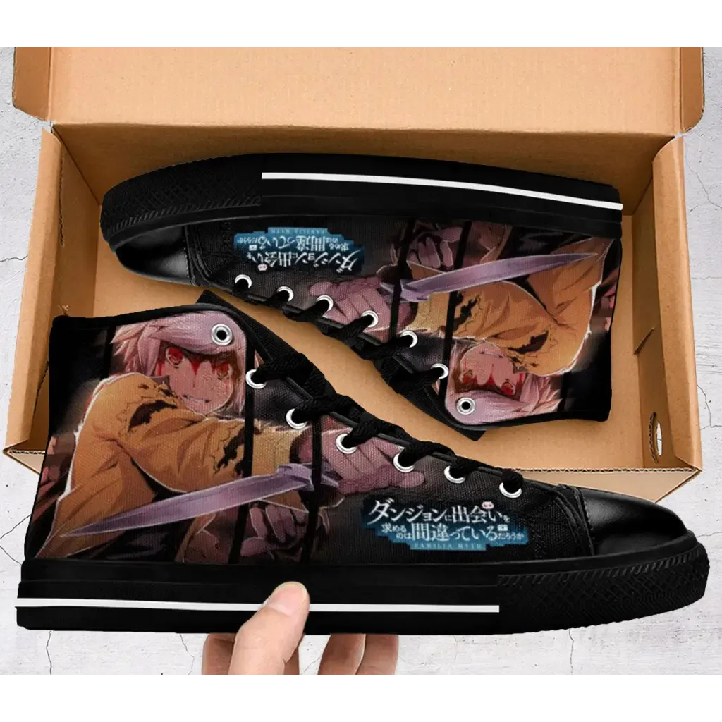 Danmachi Bell Cranel Shoes High Top Sneakers for Kids and Adults