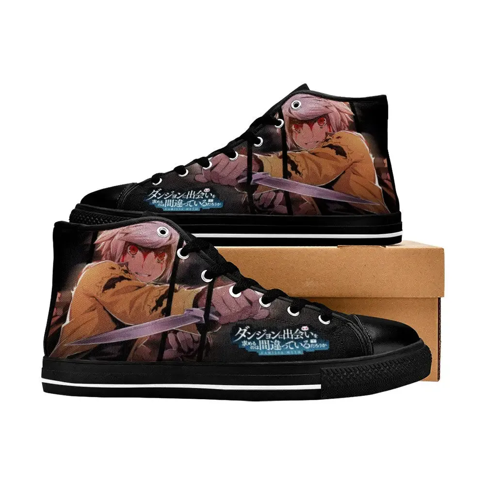 Danmachi Bell Cranel Shoes High Top Sneakers for Kids and Adults