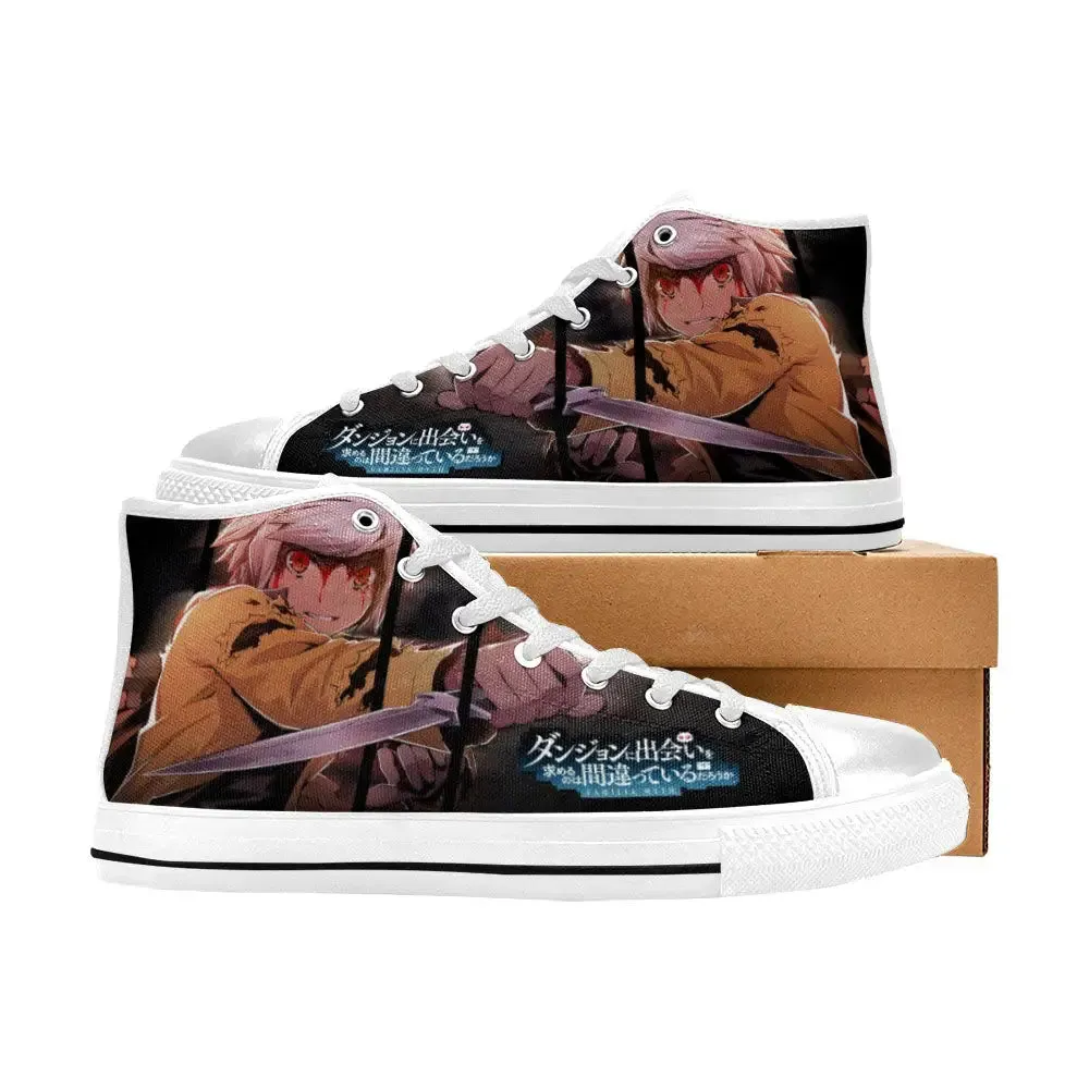 Danmachi Bell Cranel Shoes High Top Sneakers for Kids and Adults