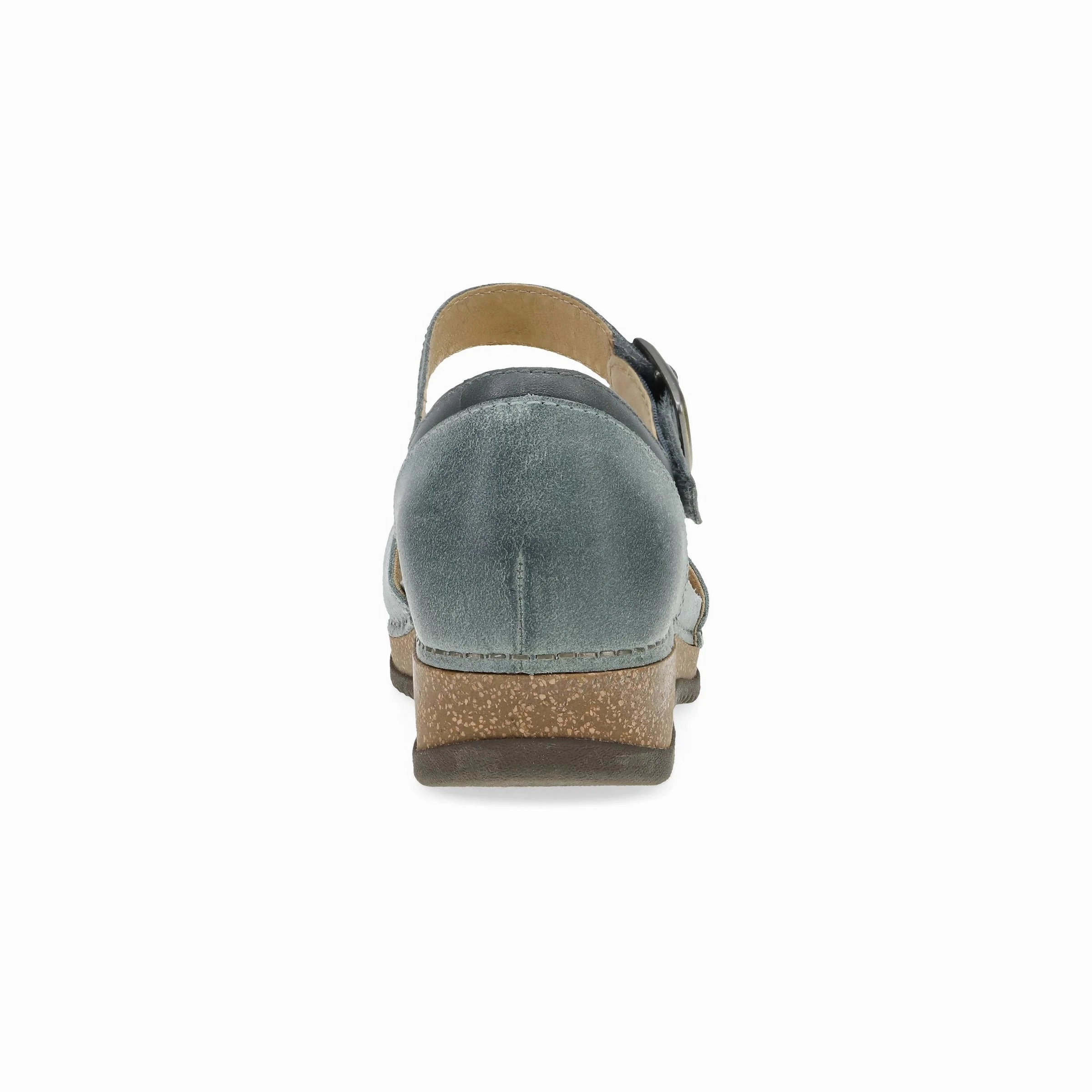 Low Arch Dansko Women's Mae Mary Jane Clog - Denim Burnished Suede Ergo Tech