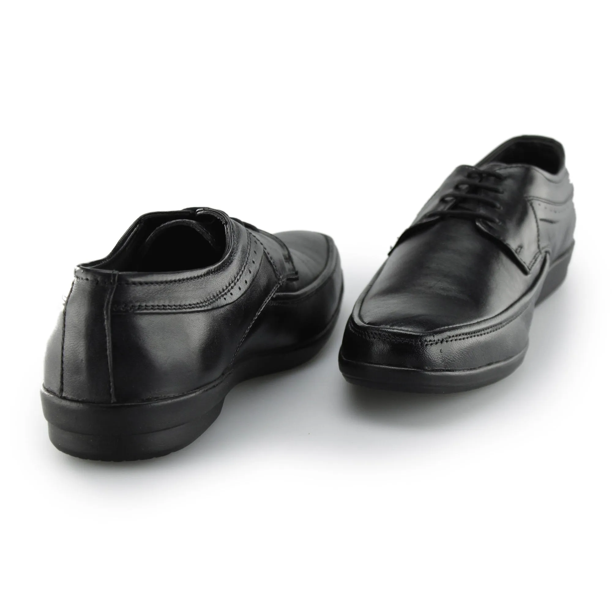 DAVE Mens Leather Derby Shoes Black
