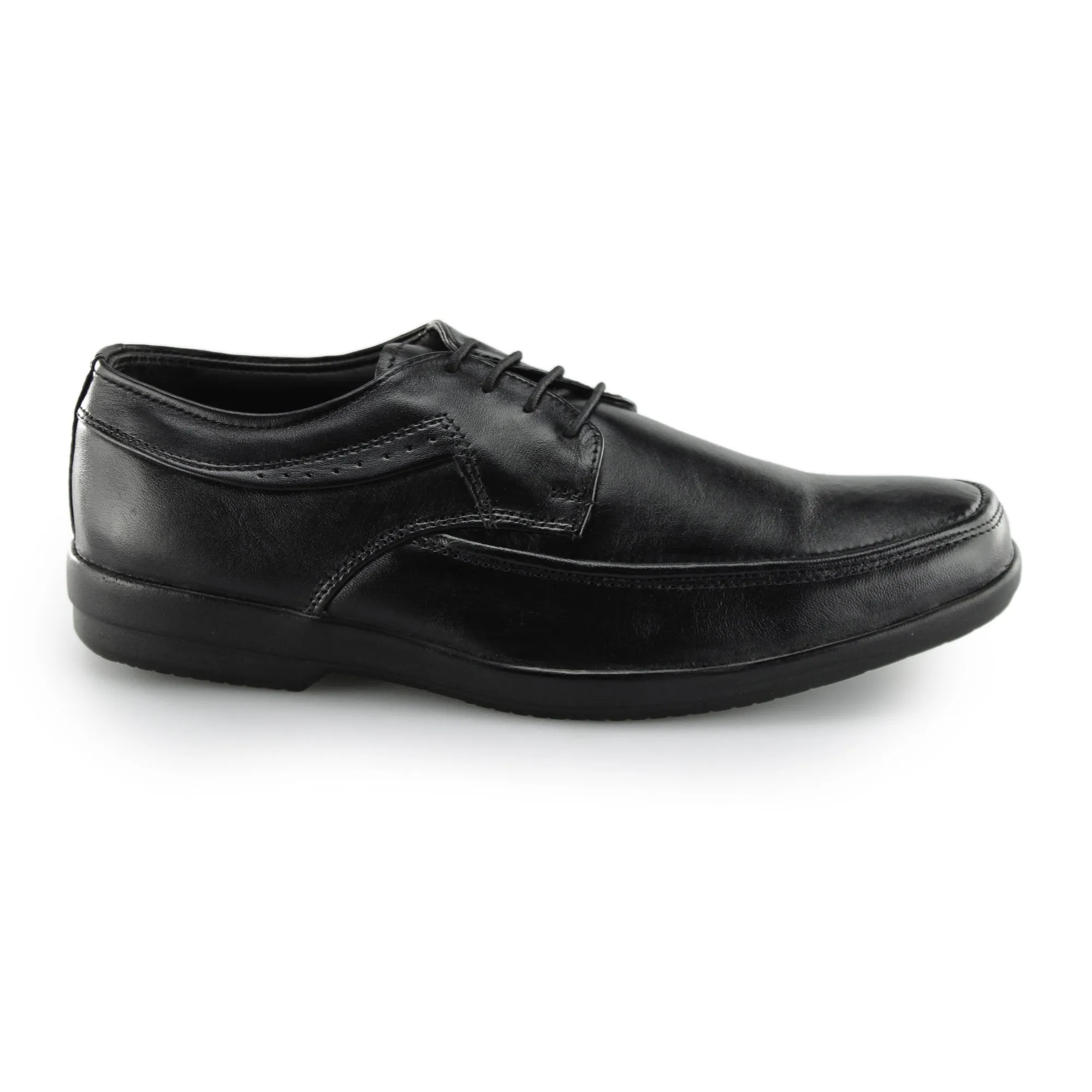 DAVE Mens Leather Derby Shoes Black
