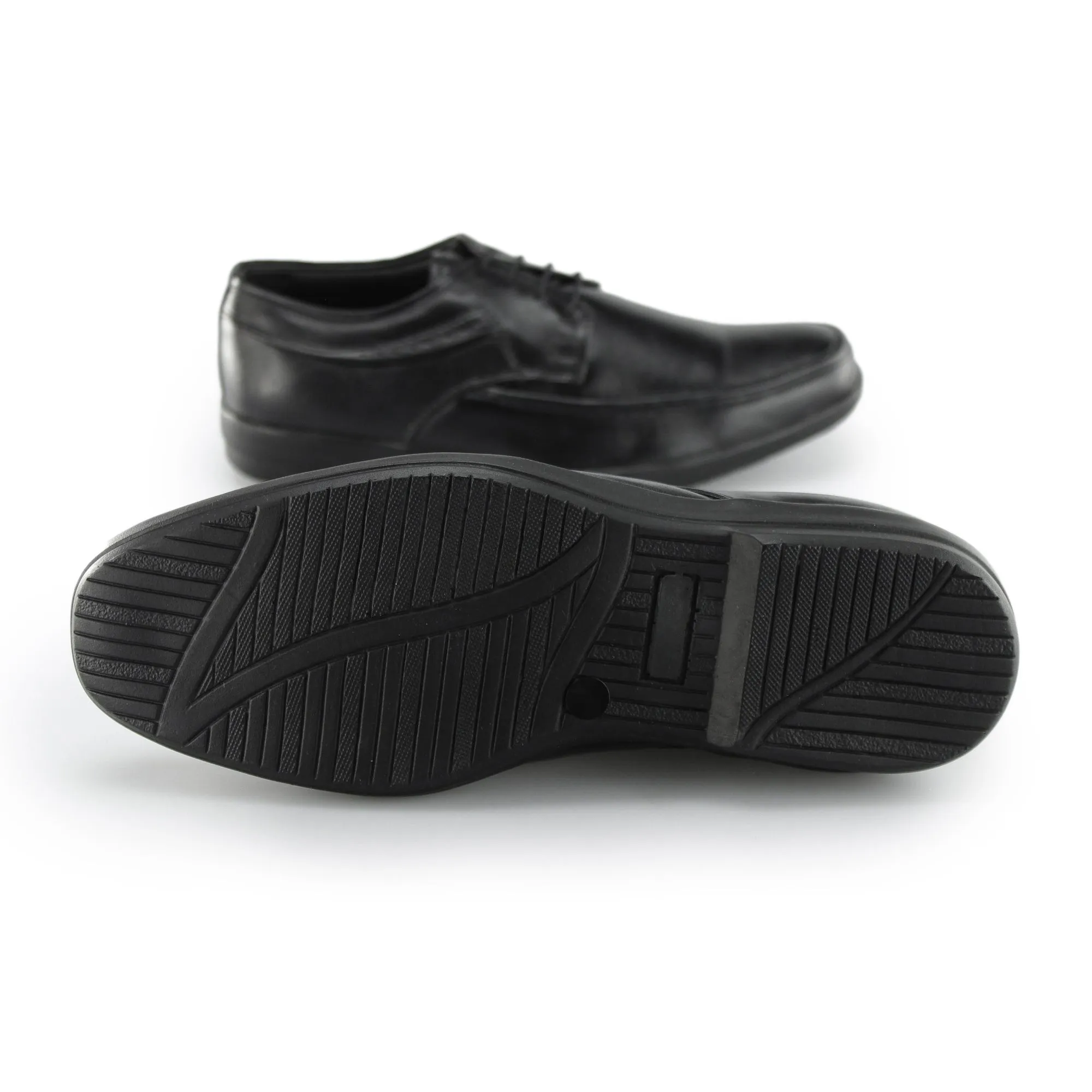 DAVE Mens Leather Derby Shoes Black