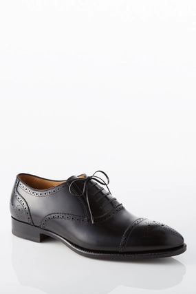 David August Leather Brogue Oxford in Black Active Walk-Step David August Leather Brogue Oxford in Black Walk Support