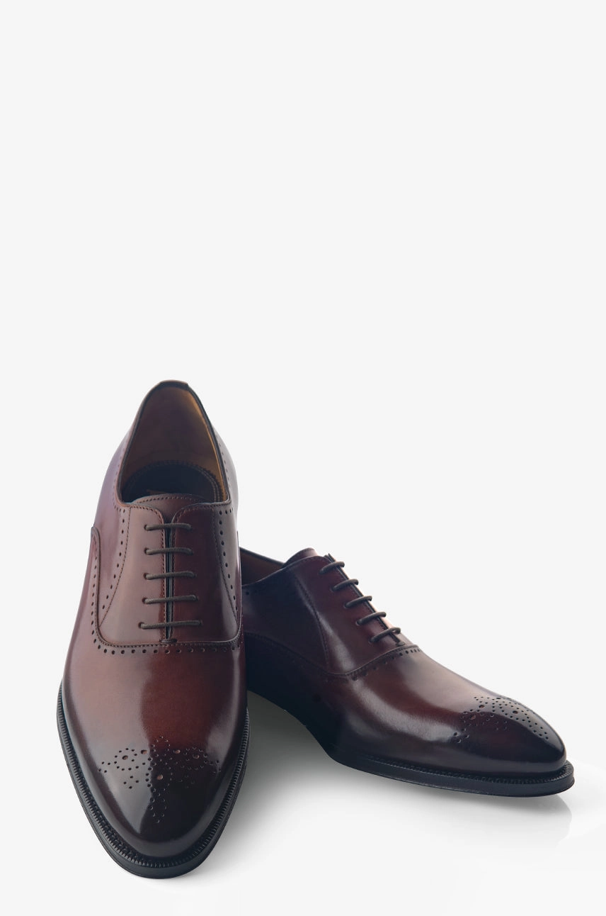 Pass Hike Ergo Tech David August Leather Brogue Oxford in Marron Degrede