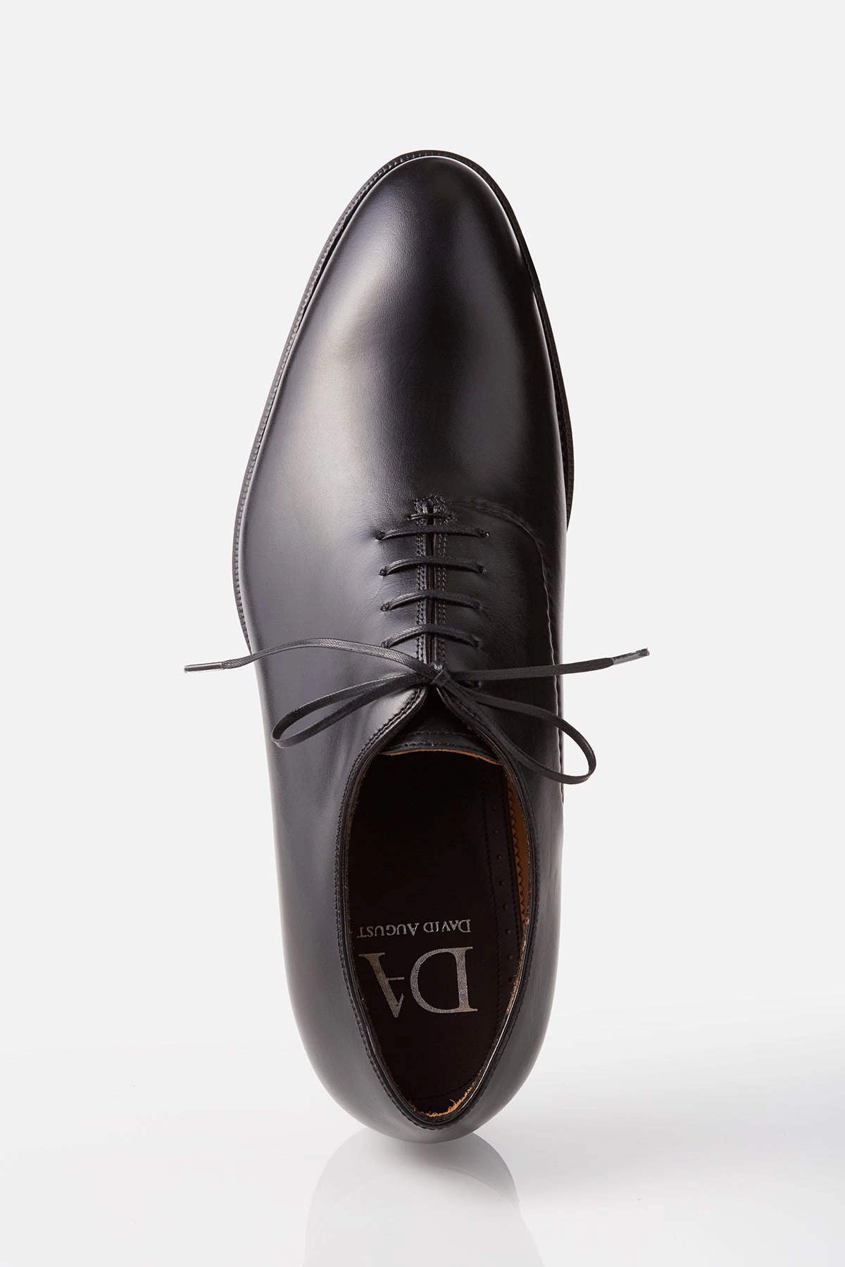 David August Leather Whole Cut Dress Shoe in Black Basic Form Breathable Linings