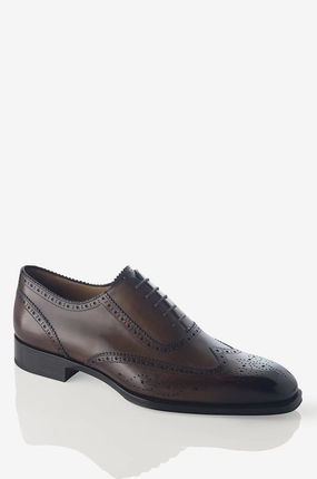 David August Leather Wingtip Brogue Shoes in Reverse Sombrero Light Walk-Step-Out Urban Everyday Casual Comfort David August Leather Wingtip Brogue Shoes in Reverse Sombrero