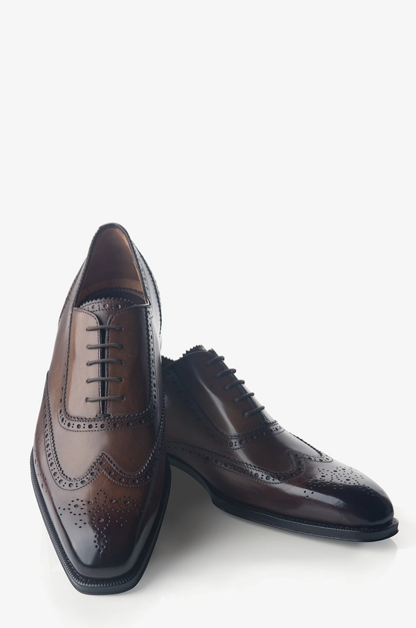 David August Leather Wingtip Brogue Shoes in Reverse Sombrero Steady Ride Sock Friendly
