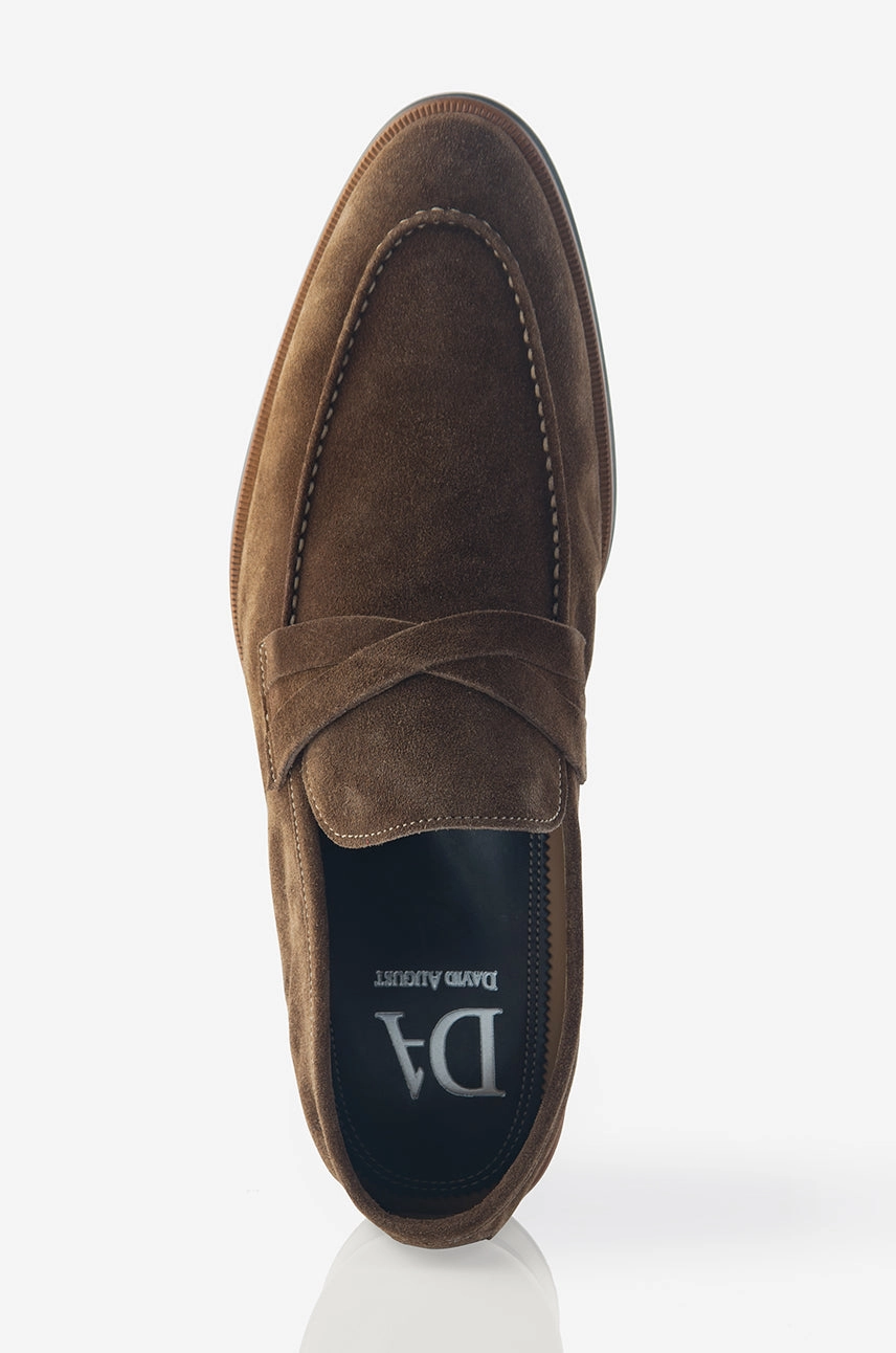 David August Suede Penny Loafer in Farro Slip On Design Storm Hike