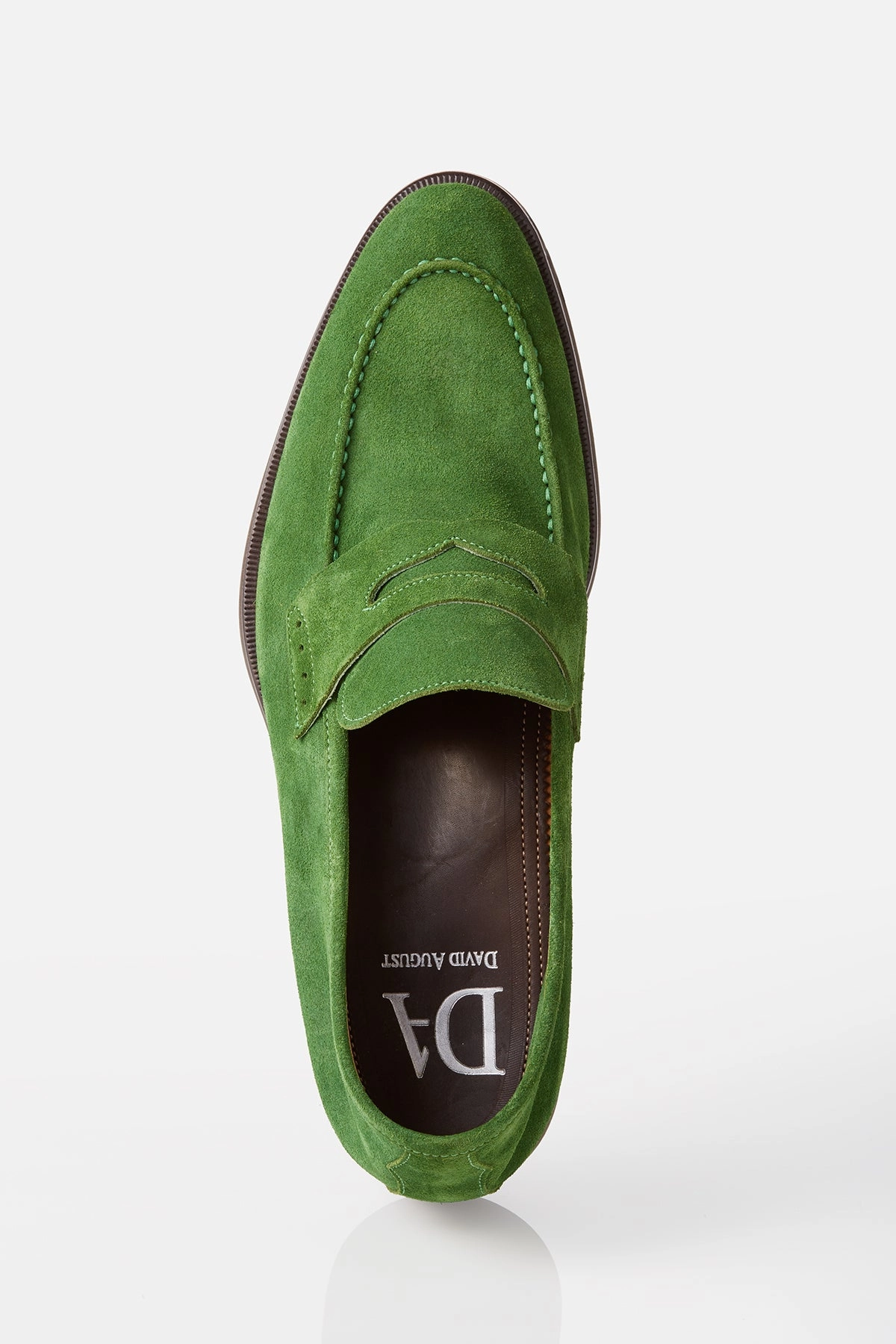 Ultra Ease Break Pace David August Suede Penny Loafer in Sport Green