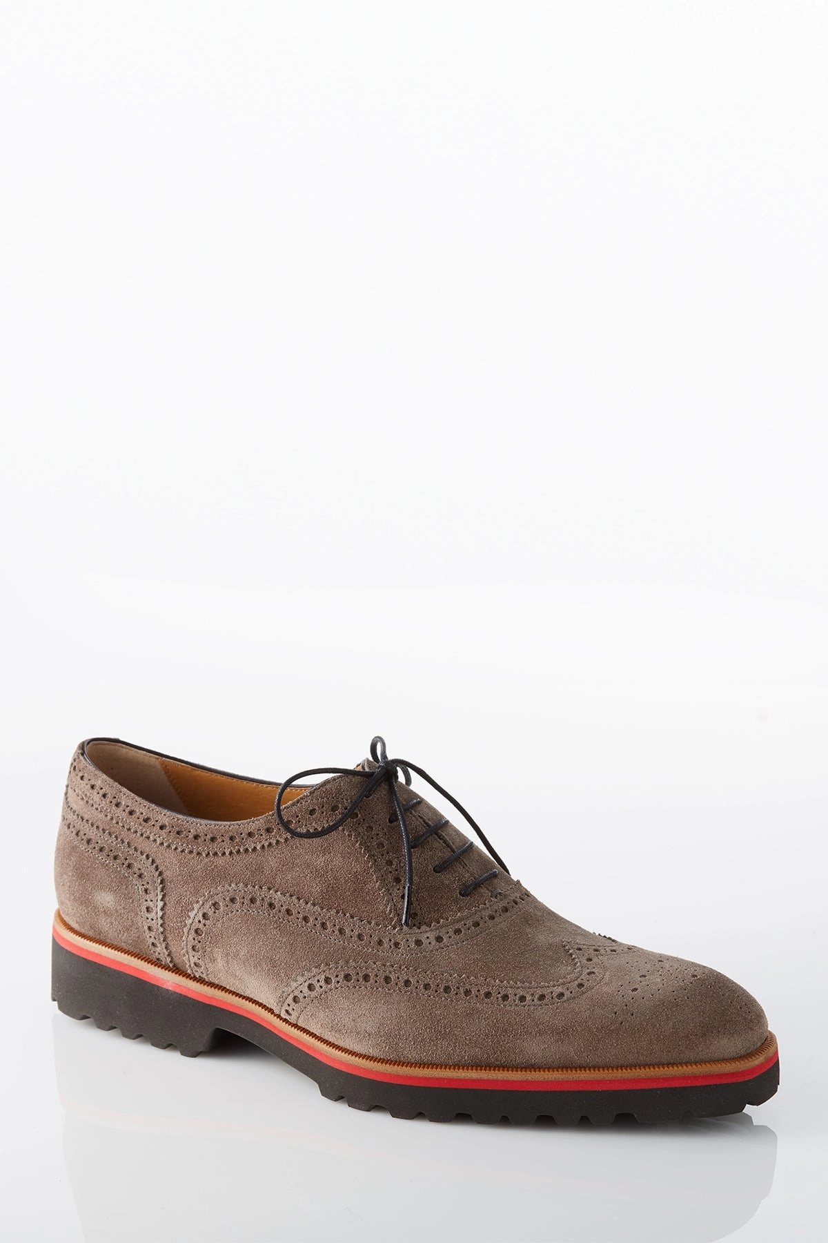 Simple Vibe Easy Pace David August Suede Wingtip Brogues in Peltro