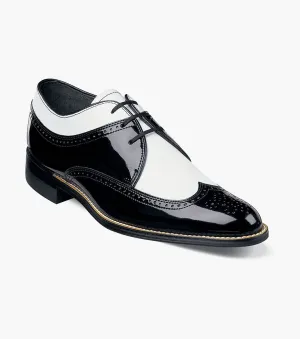 DAYTON II Wingtip Oxford-Black/White | STACY ADAMS Wedding Wear DAYTON II Wingtip Oxford-Black/White | STACY ADAMS Lace-up Shockproof Heel