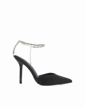 Deep Plum QUINLEE - BLACK SATIN QUINLEE - BLACK SATIN Elegant Boots Power Glam