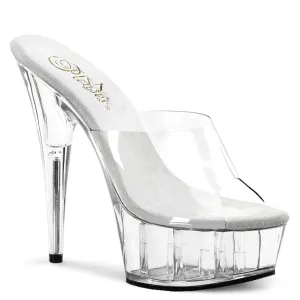 DELIGHT-601 Clear Slide Platform 6 Inch Sandals