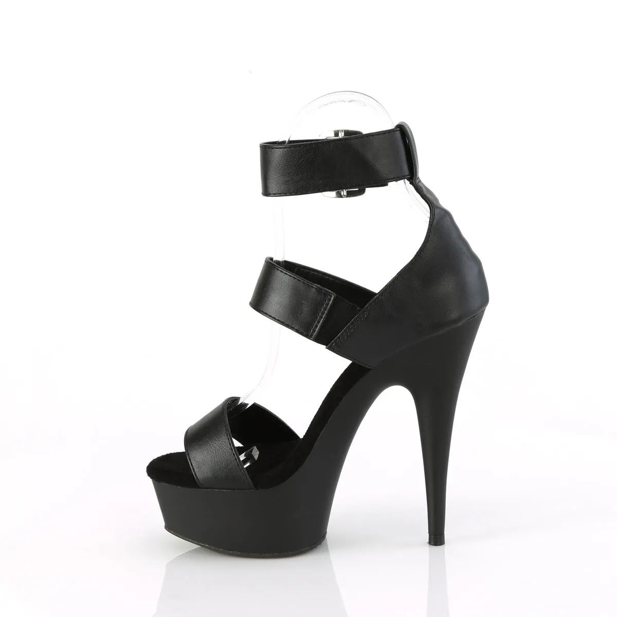 DELIGHT-629 Pleaser Black Faux Leather Sexy Platform Shoes (Pole Dancing Heels)
