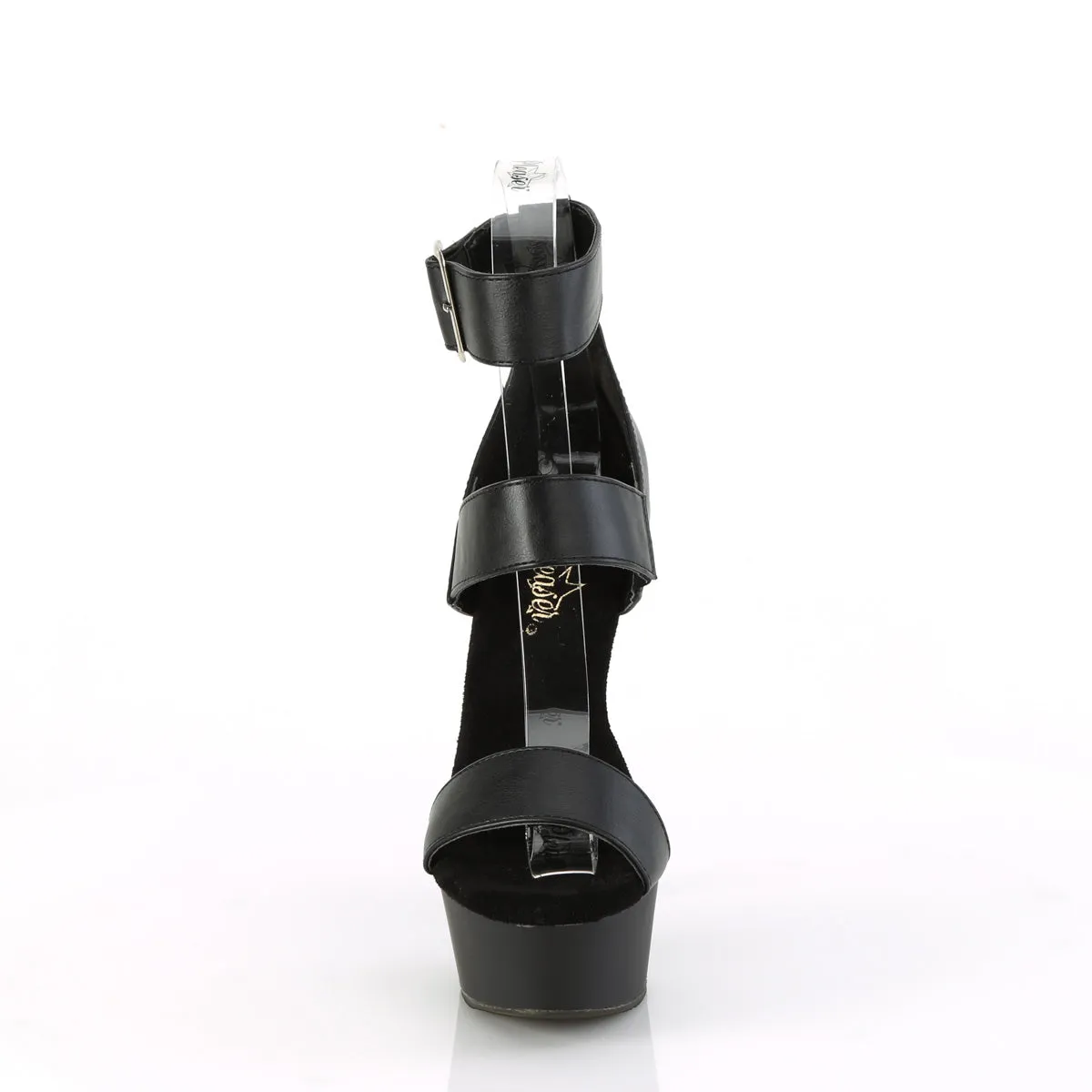 DELIGHT-629 Pleaser Black Faux Leather Sexy Platform Shoes (Pole Dancing Heels)