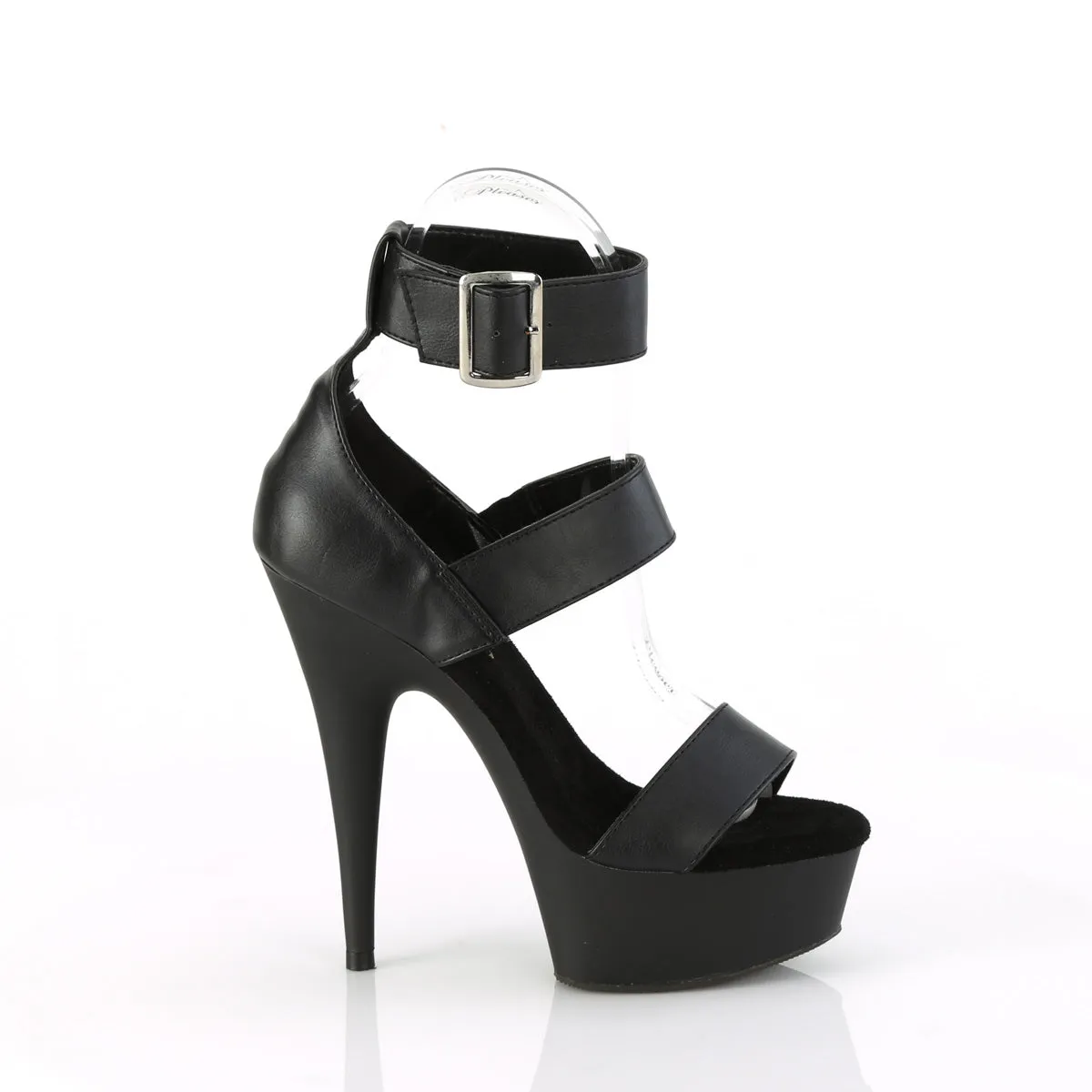 DELIGHT-629 Pleaser Black Faux Leather Sexy Platform Shoes (Pole Dancing Heels)