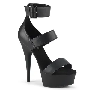 DELIGHT-629 Pleaser Black Faux Leather Sexy Platform Shoes (Pole Dancing Heels)