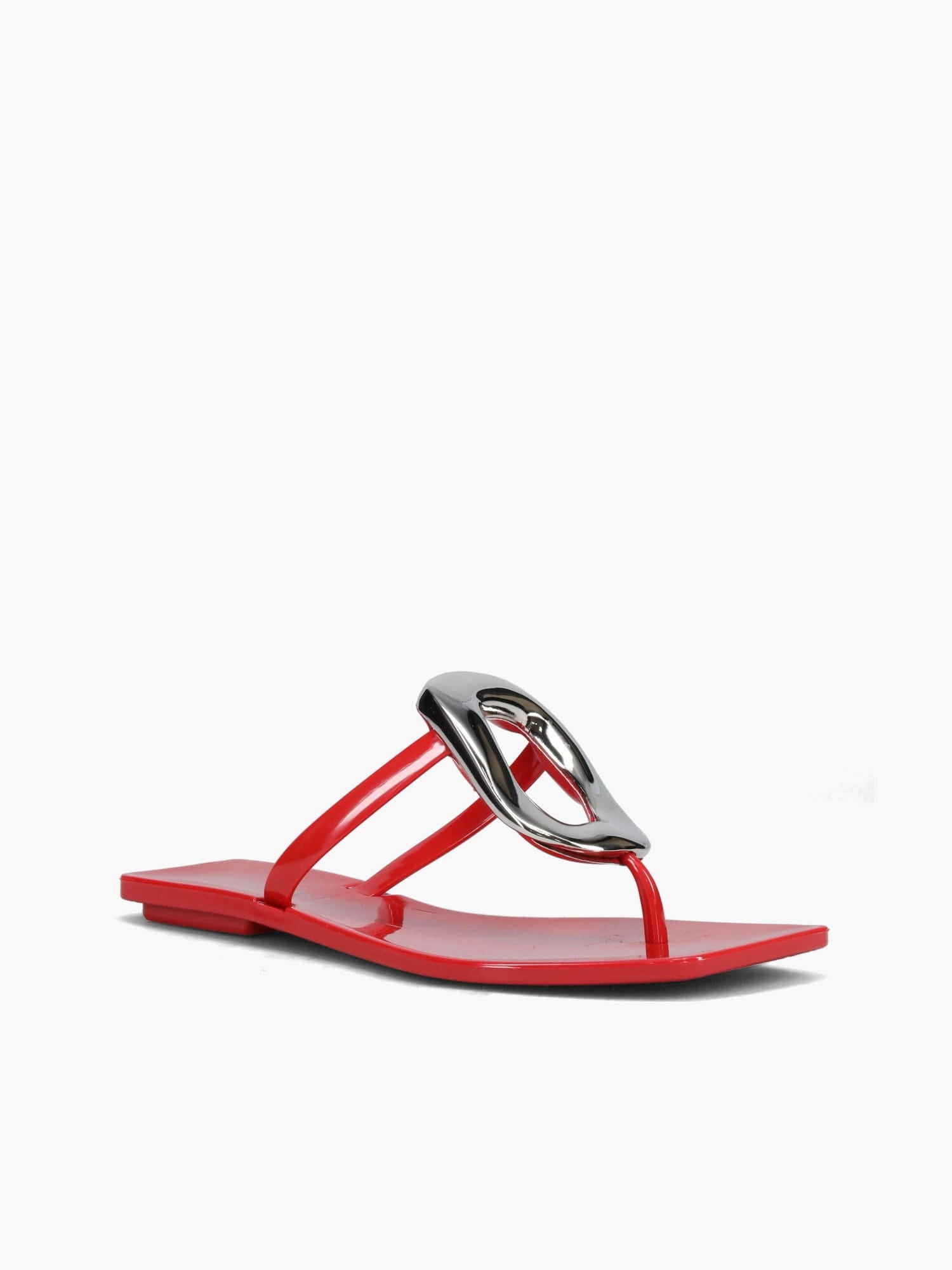 Flexible Sole Flexion Travel-Ready Comfort Linquesj Red Silver shiny