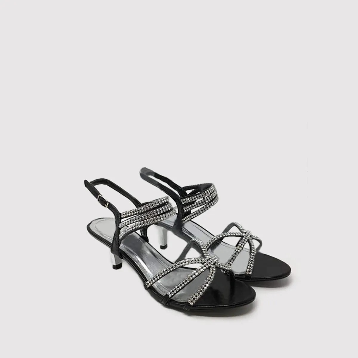 DESTINY Mid Heel Diamante Sandal