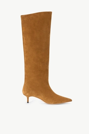 Detail-Edge SEBASTIAN KITTEN HEEL BOOT | TAN Ventilated Mesh Long Distance Comfort Platform SEBASTIAN KITTEN HEEL BOOT | TAN