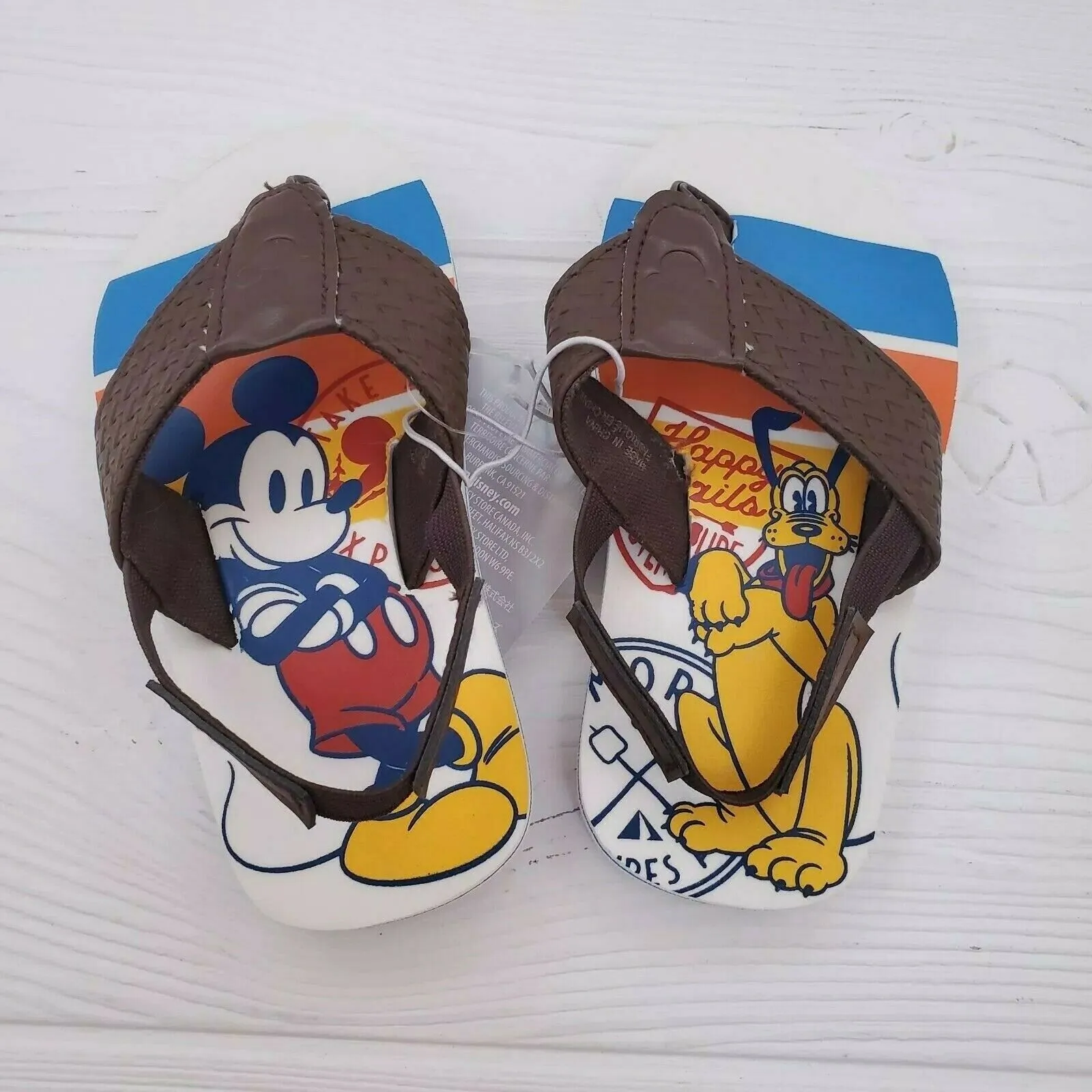 Disney Parks Mickey Mouse Pluto Flip Flop Sandals Kids 7/8