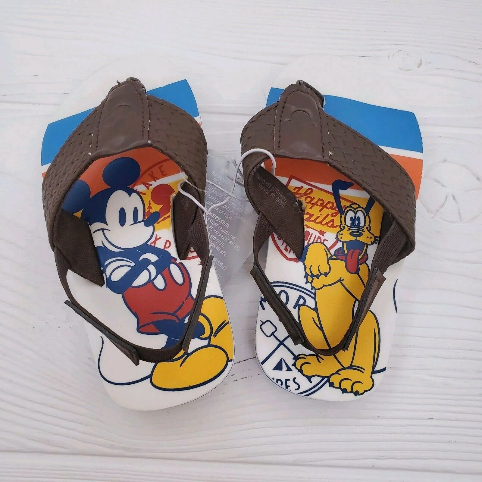 Disney Parks Mickey Mouse Pluto Flip Flop Sandals Kids 7/8