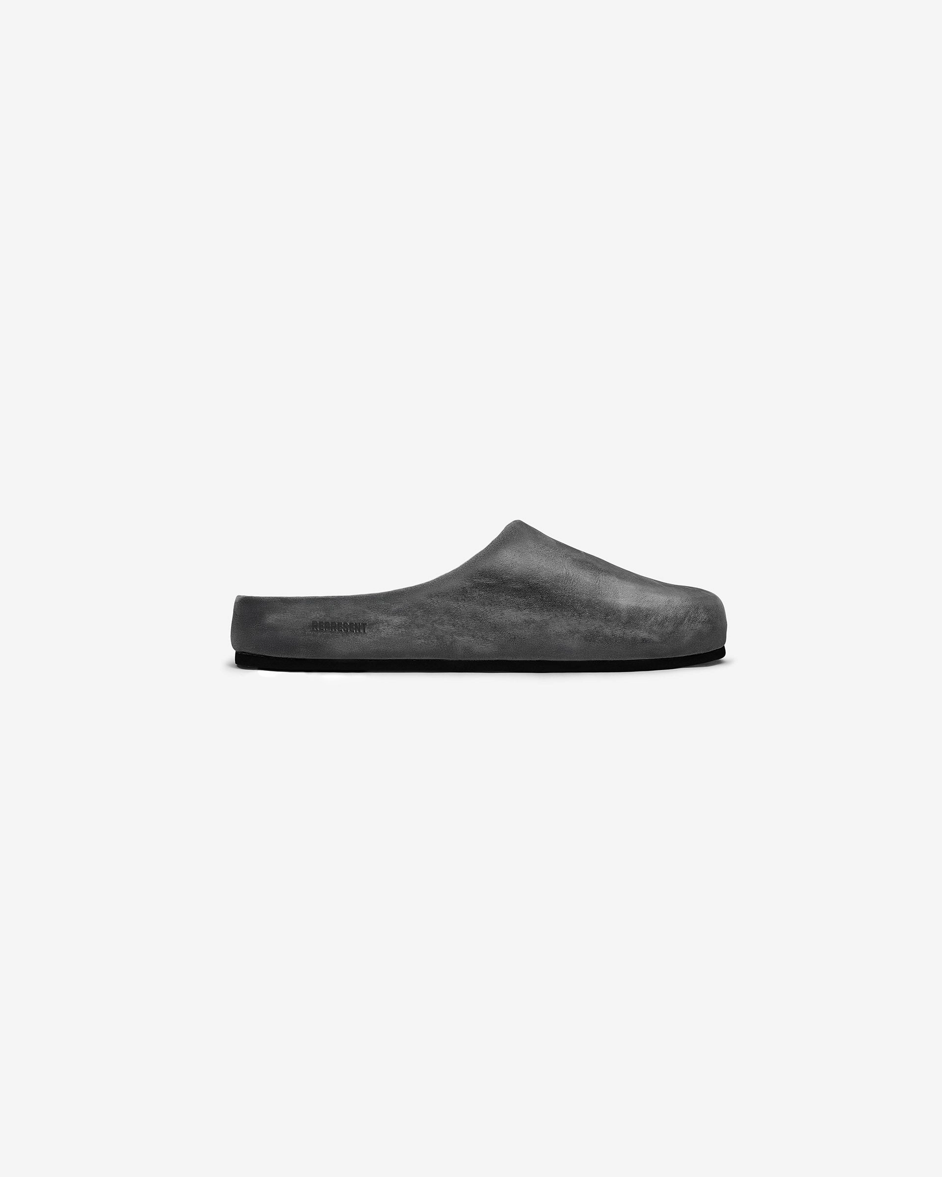 shock-absorbing sole pool shoes Distressed Mule - Off Black