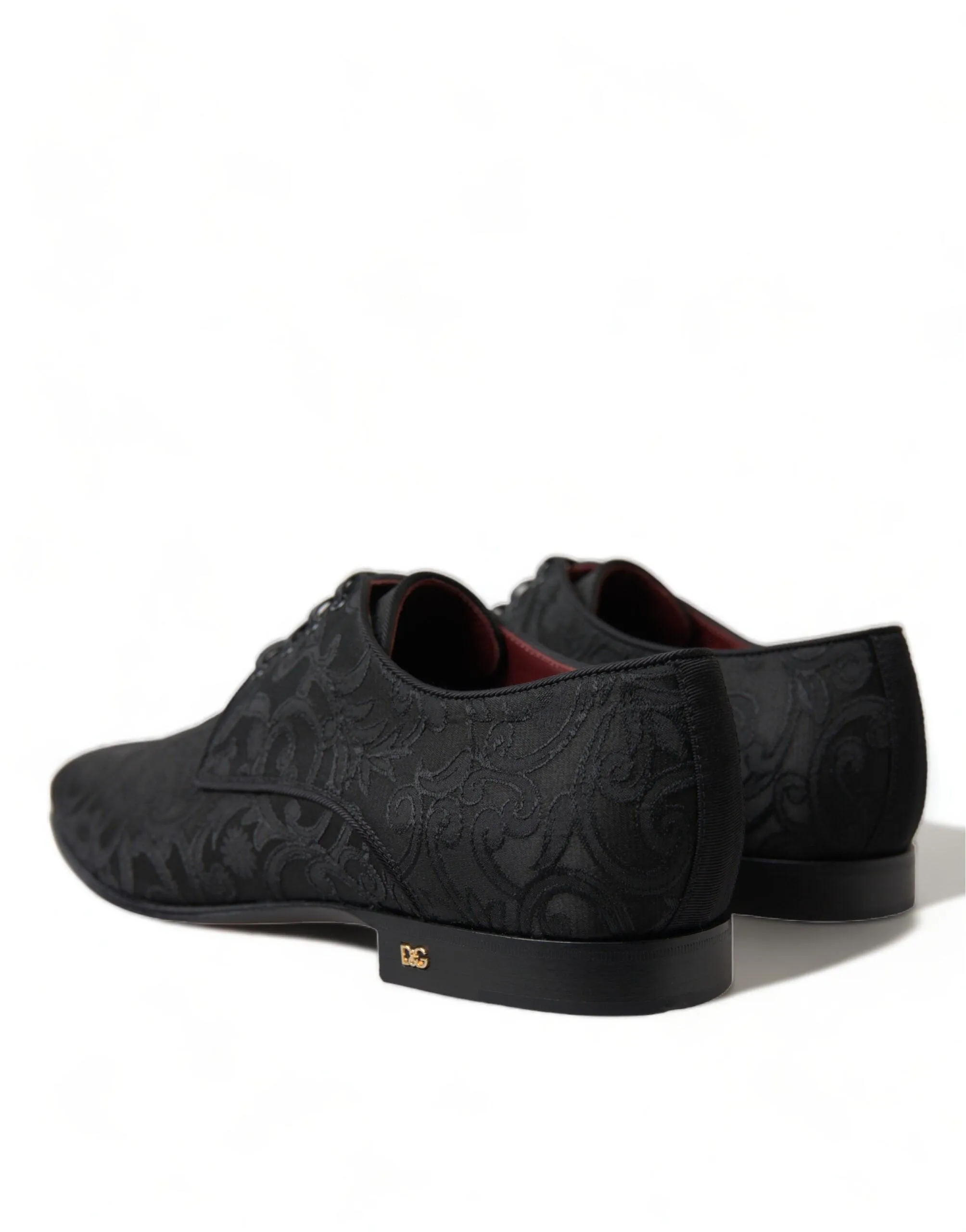 Dolce & Gabbana Black Jacquard Lace Up Derby Dress Shoes