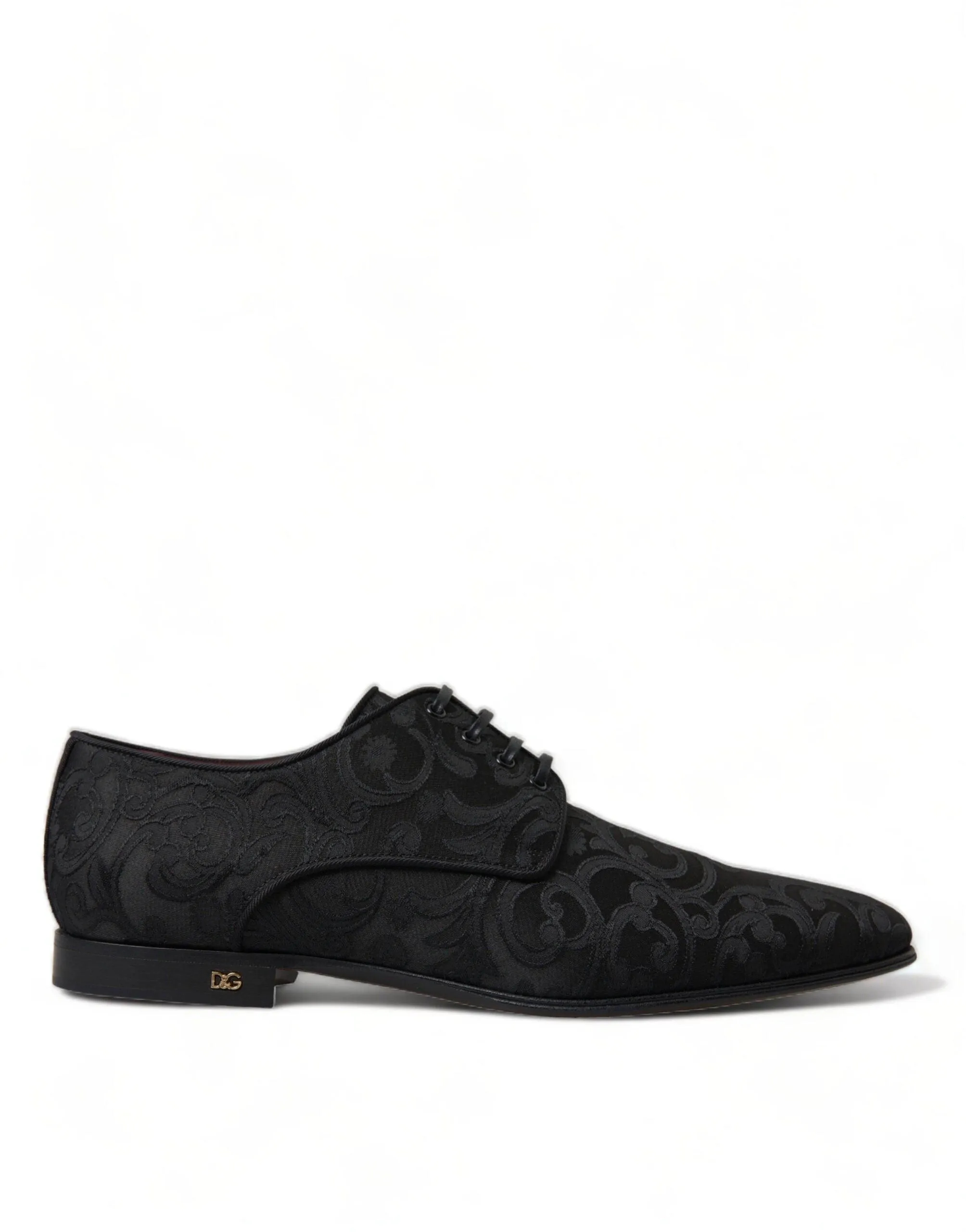 Dolce & Gabbana Black Jacquard Lace Up Derby Dress Shoes