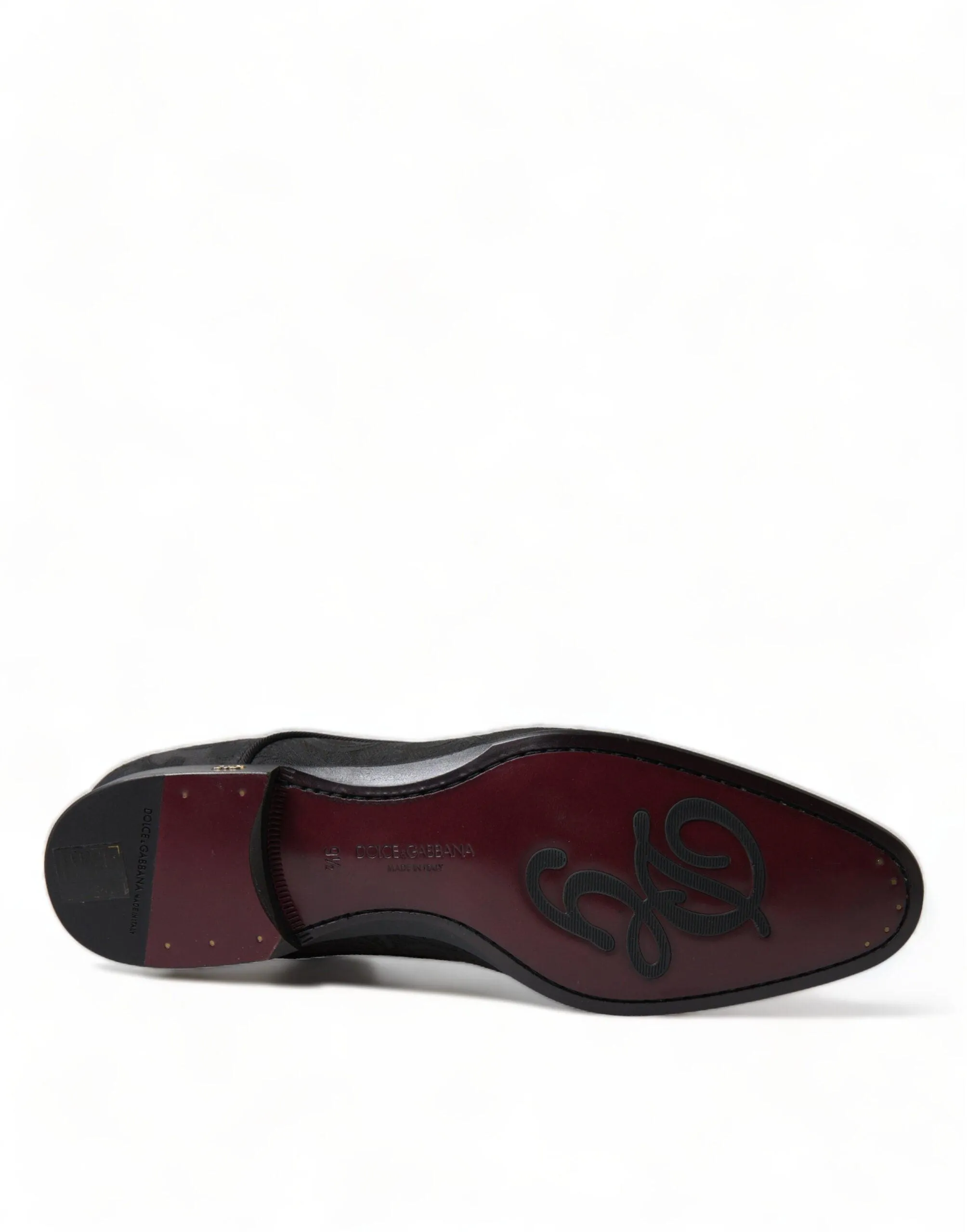 Dolce & Gabbana Black Jacquard Lace Up Derby Dress Shoes