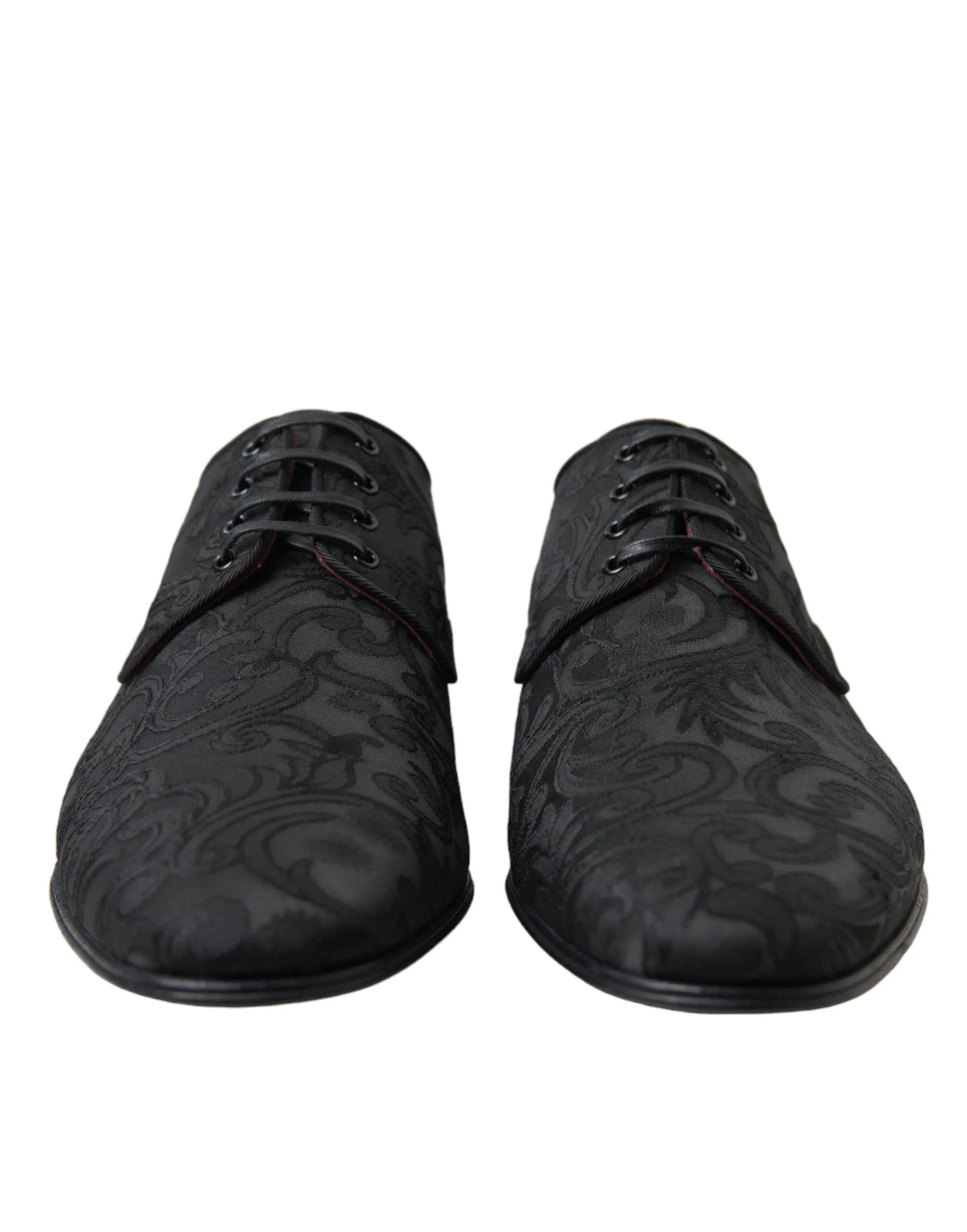 Dolce & Gabbana Black Jacquard Lace Up Derby Dress Shoes