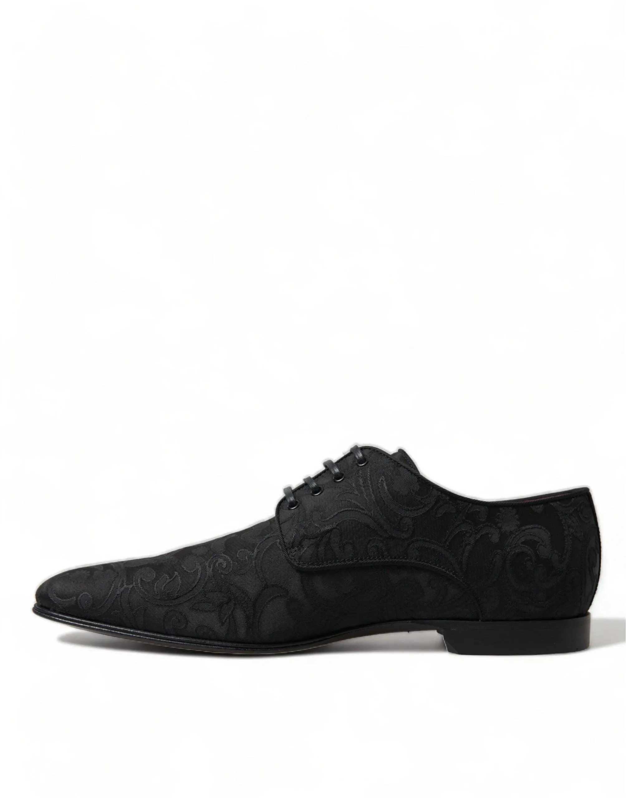 Dolce & Gabbana Black Jacquard Lace Up Derby Dress Shoes