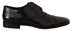 Dolce & Gabbana Black Leather Oxford Wingtip Formal Dress Shoes
