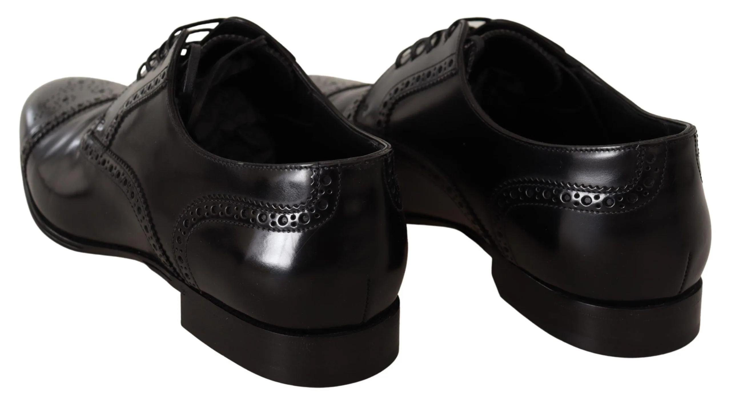 Dolce & Gabbana Black Leather Oxford Wingtip Formal Dress Shoes