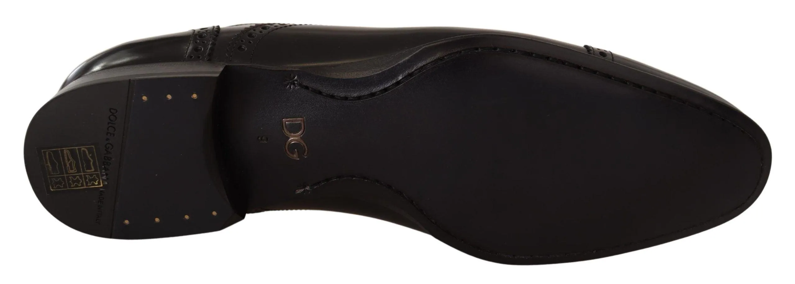 Dolce & Gabbana Black Leather Oxford Wingtip Formal Dress Shoes