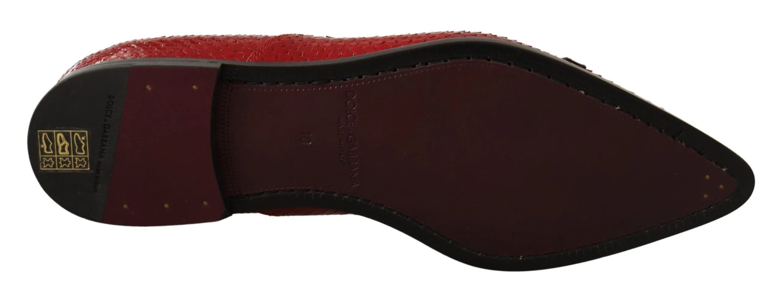 Dolce & Gabbana Red Exotic Leather Dress Tassel Shoes
