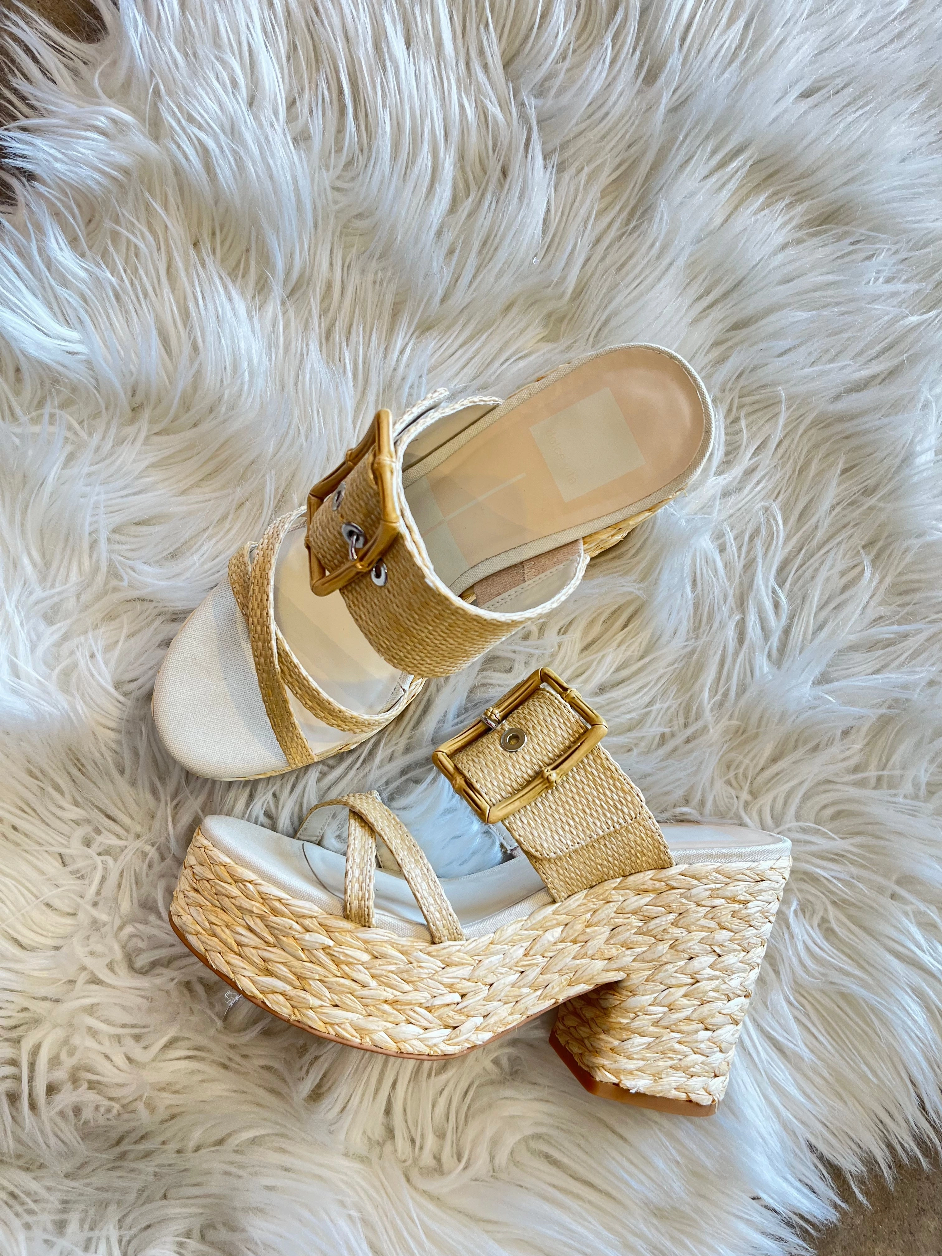 Stair Step Dolce Vita Edwina Raffia Platform Sandal